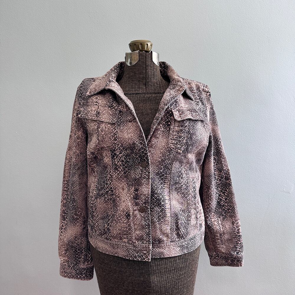Vintage Lauren Ralph Lauren Snake Print Denim Jacket